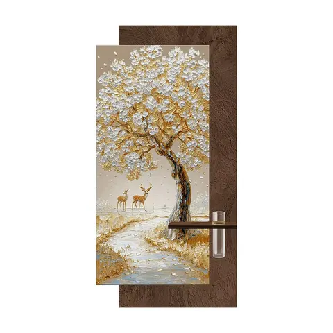 繁花 单幅 装饰画 现代简约 客厅背景墙挂画 LED带灯画
