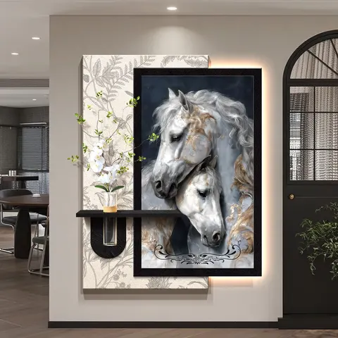 植物 单幅 装饰画 现代简约 客厅背景墙挂画 LED带灯画
