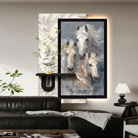 植物 单幅 装饰画 现代简约 客厅背景墙挂画 LED带灯画