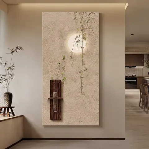 植物 单幅 装饰画 现代简约 玄关背景墙挂画 砂岩浮雕