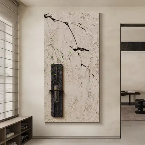 植物 单幅 装饰画 现代简约 玄关背景墙挂画 砂岩浮雕