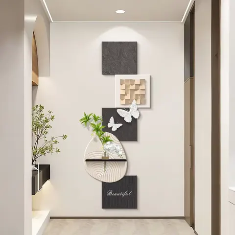 植物 单幅 装饰画 现代简约 玄关背景墙挂画 LED带灯画