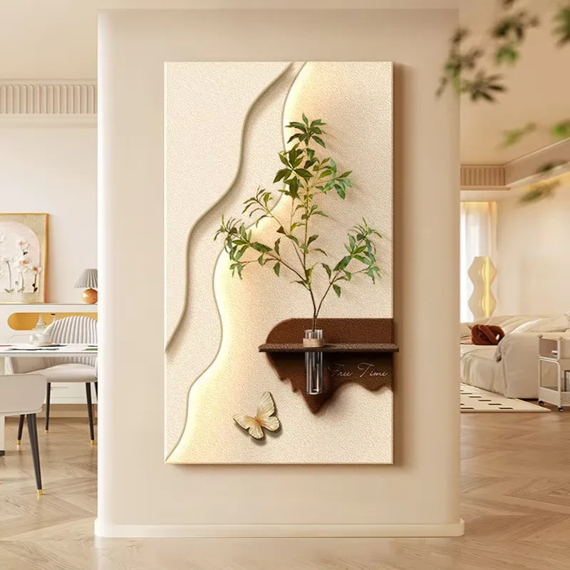 植物 单幅 装饰画 现代简约 客厅背景墙挂画 LED带灯画