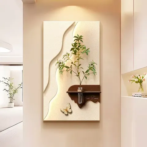 植物 单幅 装饰画 现代简约 客厅背景墙挂画 LED带灯画