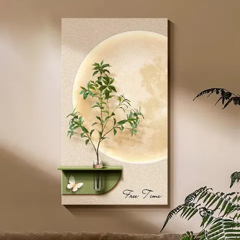 植物 单幅 装饰画 现代简约 客厅背景墙挂画 LED带灯画