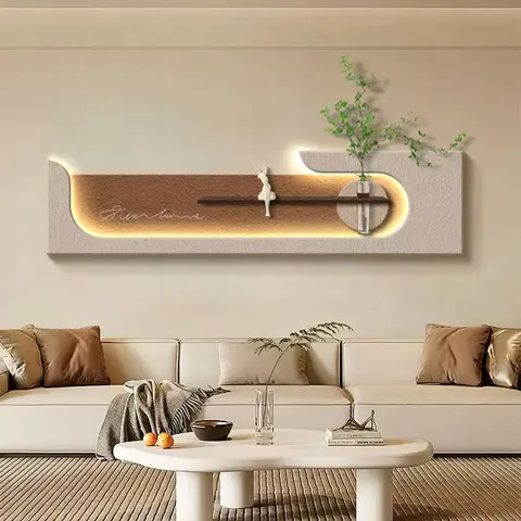 植物 单幅 装饰画 现代简约 客厅背景墙挂画 LED带灯画