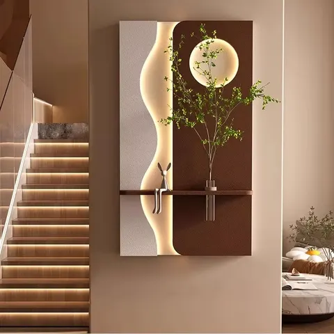 植物 单幅 装饰画 现代简约 客厅背景墙挂画 LED带灯画