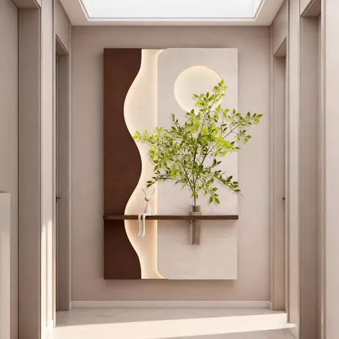 植物 单幅 装饰画 现代简约 客厅背景墙挂画 LED带灯画