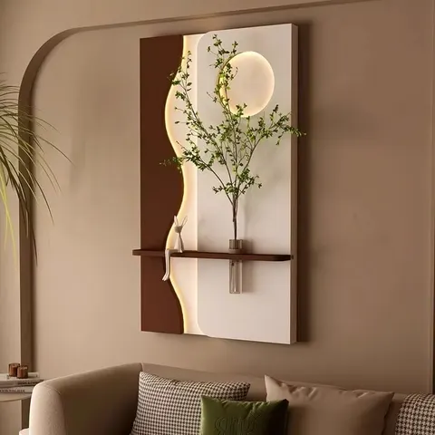 植物 单幅 装饰画 现代简约 客厅背景墙挂画 LED带灯画