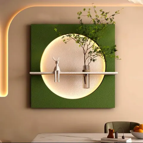 植物 单幅 装饰画 现代简约 客厅背景墙挂画 砂岩浮雕