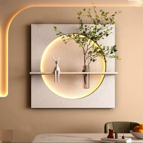 植物 单幅 装饰画 现代简约 客厅背景墙挂画 砂岩浮雕