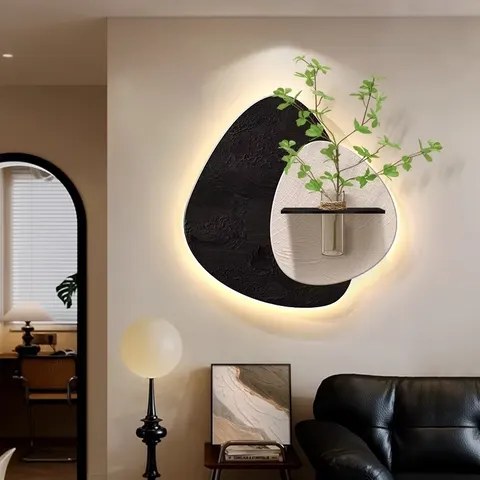 植物 单幅 装饰画 现代简约 餐厅背景墙挂画 LED带灯画
