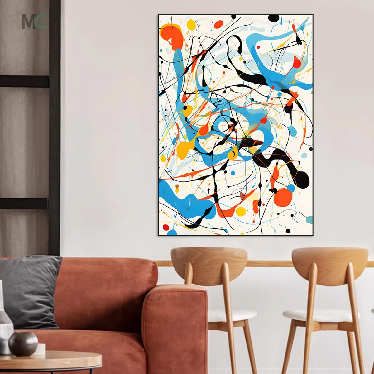 抽象 单幅 装饰画 轻奢风 餐厅背景墙挂画 晶瓷画