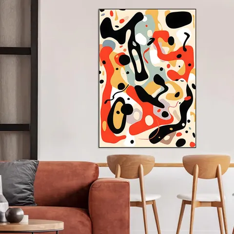 抽象 单幅 装饰画 轻奢风 餐厅背景墙挂画 晶瓷画