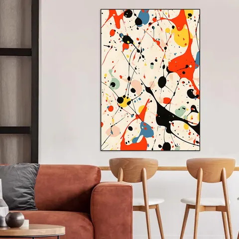 抽象 单幅 装饰画 轻奢风 餐厅背景墙挂画 晶瓷画