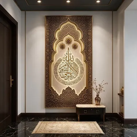 抽象 单幅 装饰画 新中式 客厅背景墙挂画 LED带灯画