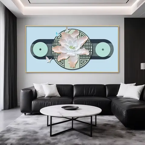 抽象 单幅 装饰画 现代简约 客厅背景墙挂画 LED带灯画