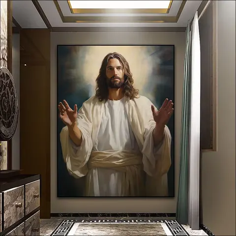 人物 单幅 装饰画 现代简约 客厅背景墙挂画 LED带灯画
