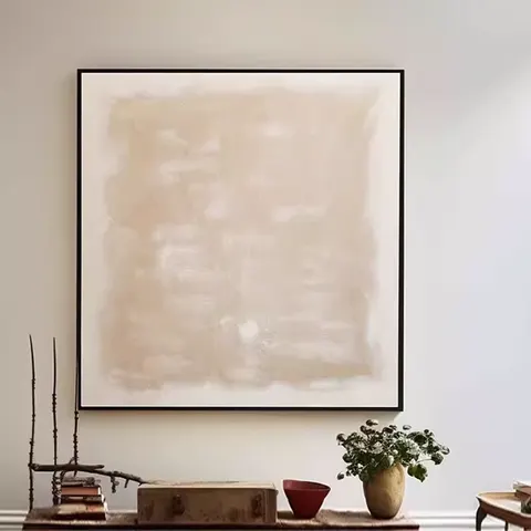 抽象 单幅 装饰画 侘寂风 客厅背景墙挂画 手绘油画