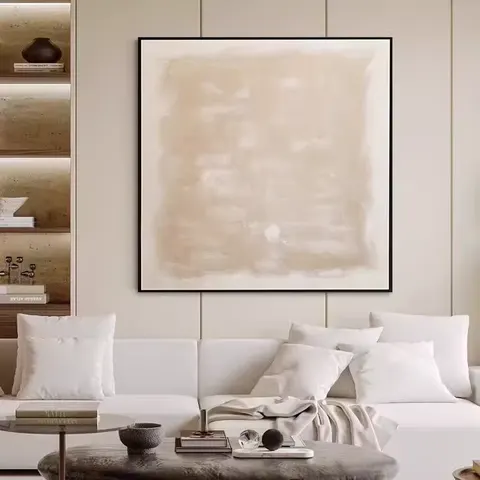 抽象 单幅 装饰画 侘寂风 客厅背景墙挂画 手绘油画
