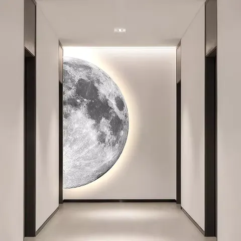 日月星辰 单幅 装饰画 现代简约 玄关背景墙挂画 LED带灯画