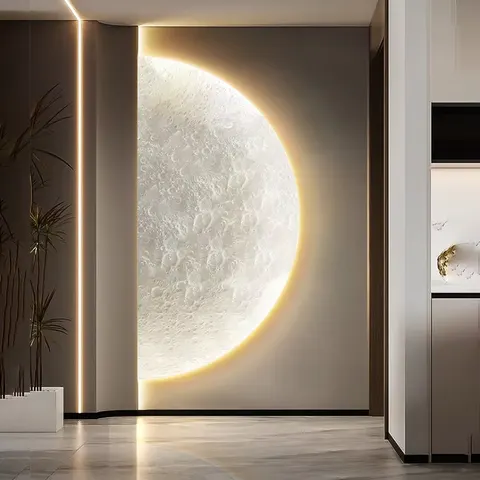 日月星辰 单幅 装饰画 现代简约 玄关背景墙挂画 LED带灯画