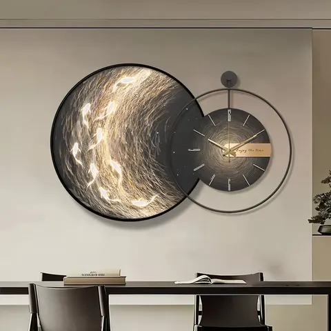 山水 单幅 装饰画 现代简约 客厅背景墙挂画 LED带灯画