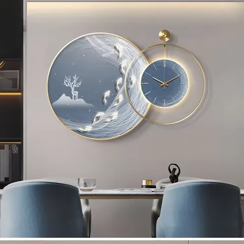 山水 单幅 装饰画 现代简约 客厅背景墙挂画 LED带灯画