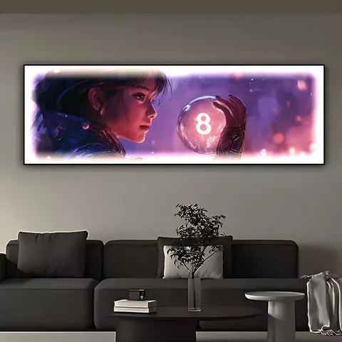 人物 单幅 装饰画 现代简约 客厅背景墙挂画 LED带灯画