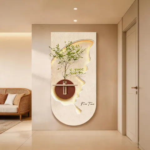 植物 单幅 装饰画 现代简约 客厅背景墙挂画 LED带灯画