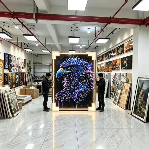 抽象 单幅 装饰画 轻奢风 客厅背景墙挂画 LED带灯画