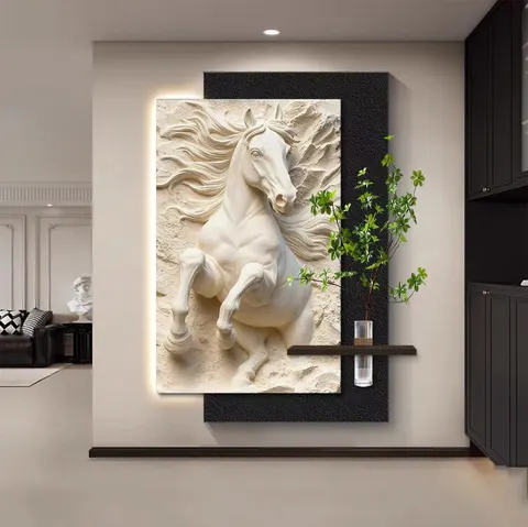 抽象 单幅 装饰画 现代简约 酒店背景墙挂画 LED带灯画
