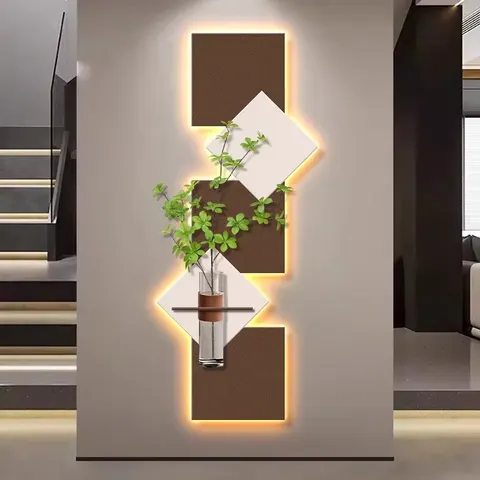 植物 单幅 装饰画 现代简约 客厅背景墙挂画 LED带灯画