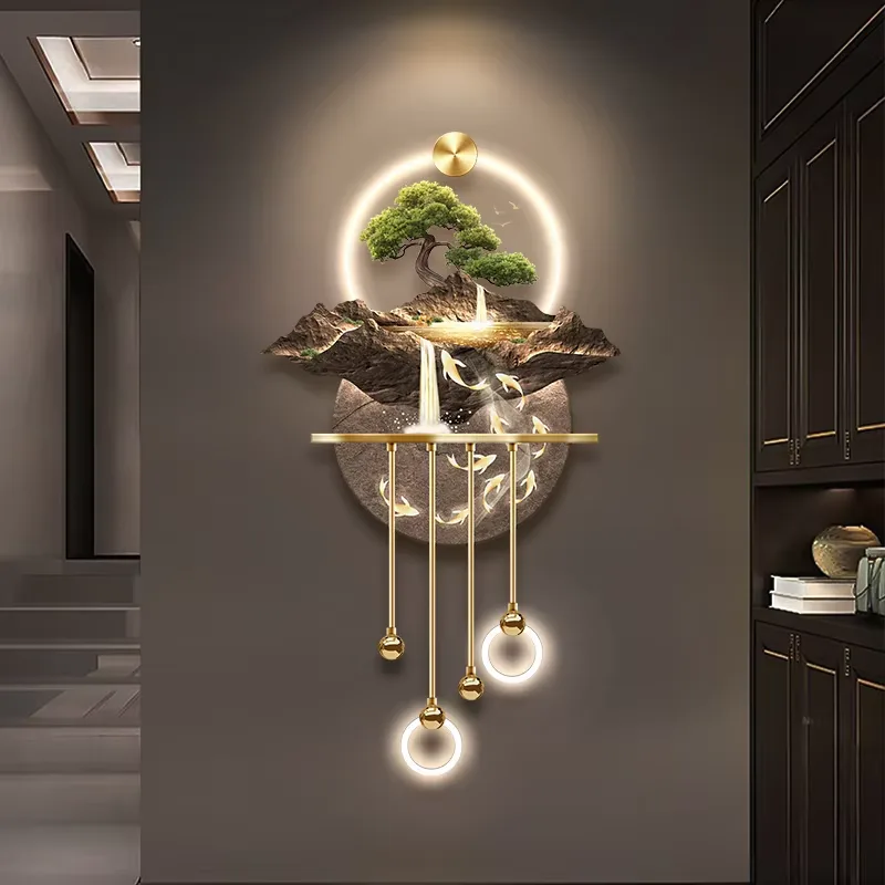 抽象 单幅 装饰画 轻奢风 客厅背景墙挂画 LED带灯画