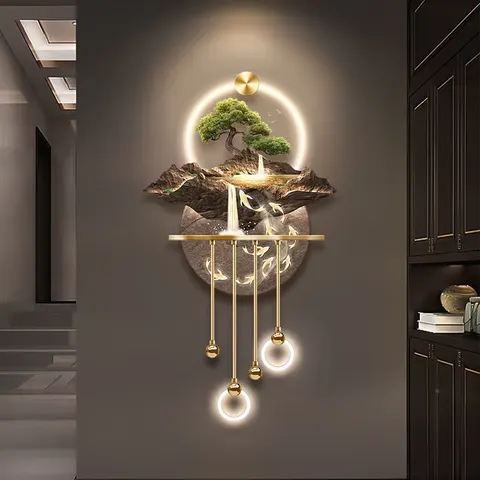 抽象 单幅 装饰画 轻奢风 客厅背景墙挂画 LED带灯画