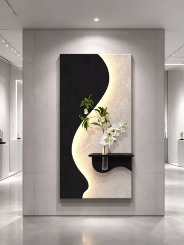 抽象 单幅 装饰画 现代简约 玄关背景墙挂画 LED带灯画