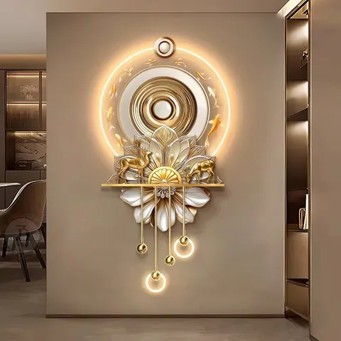 抽象 单幅 装饰画 轻奢风 客厅背景墙挂画 LED带灯画