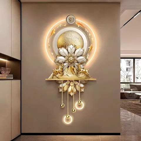 抽象 单幅 装饰画 轻奢风 客厅背景墙挂画 LED带灯画