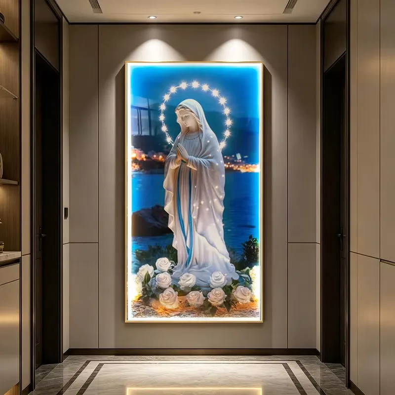 繁花 单幅 装饰画 现代简约 客厅背景墙挂画 LED带灯画