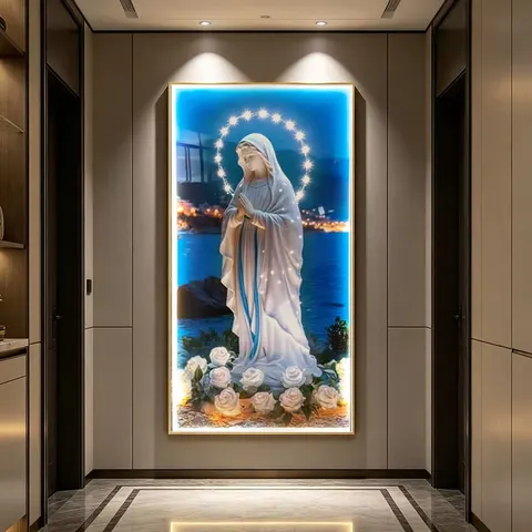 繁花 单幅 装饰画 现代简约 客厅背景墙挂画 LED带灯画