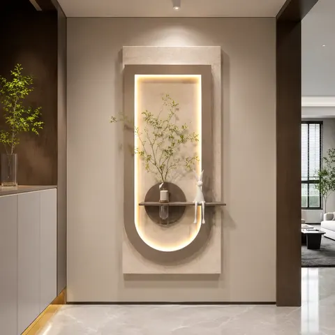 抽象 单幅 装饰画 现代简约 玄关背景墙挂画 LED带灯画