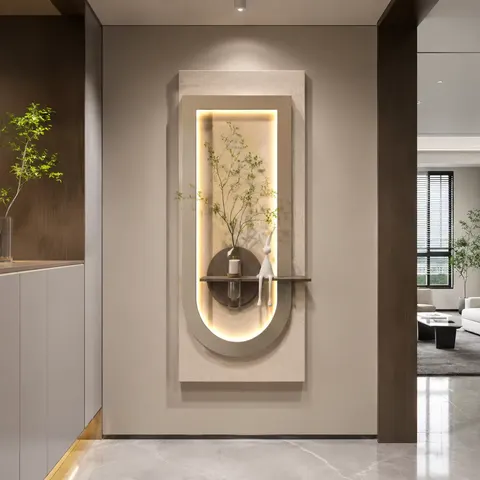 抽象 单幅 装饰画 现代简约 玄关背景墙挂画 LED带灯画