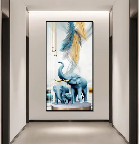 动物 单幅 装饰画 轻奢风 玄关背景墙挂画 晶瓷画