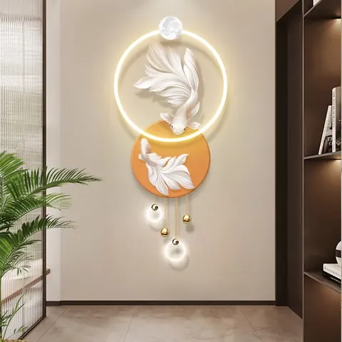 抽象 单幅 装饰画 奶油风 玄关背景墙挂画 LED带灯画