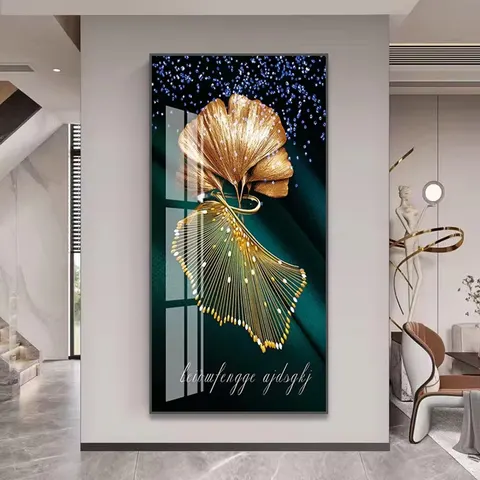 抽象 单幅 装饰画 轻奢风 玄关背景墙挂画 晶瓷画