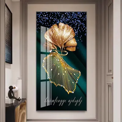 抽象 单幅 装饰画 轻奢风 玄关背景墙挂画 晶瓷画