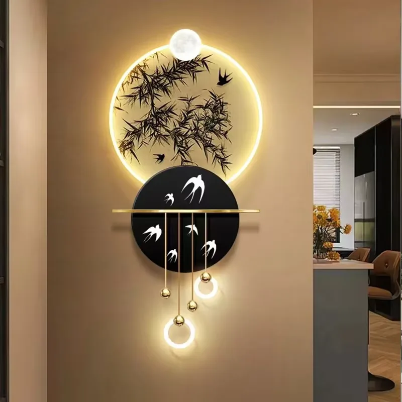 抽象 单幅 装饰画 轻奢风 玄关背景墙挂画 LED带灯画
