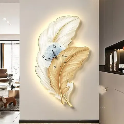 羽毛 单幅 装饰画 轻奢风 客厅背景墙挂画 LED带灯画