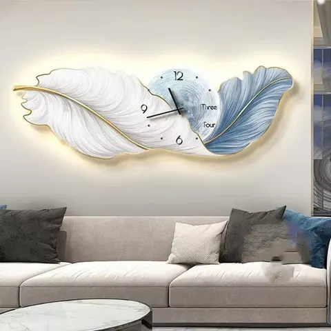羽毛 单幅 装饰画 轻奢风 客厅背景墙挂画 LED带灯画