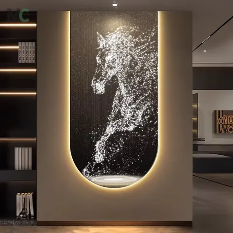 动物 单幅 装饰画 轻奢风 玄关背景墙挂画 LED带灯画